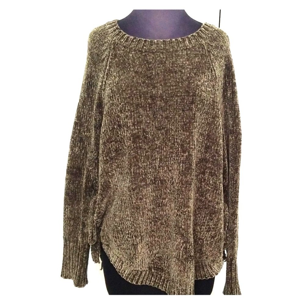 Green chenille sweater
